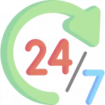 Ícone de disponibilidade 24/7